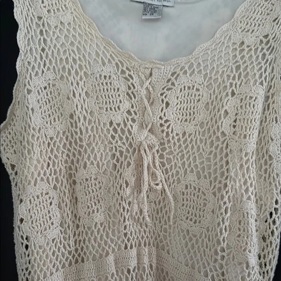 Newport News Crochet Cream Dress and Jacket Set - Picture 4 of 6